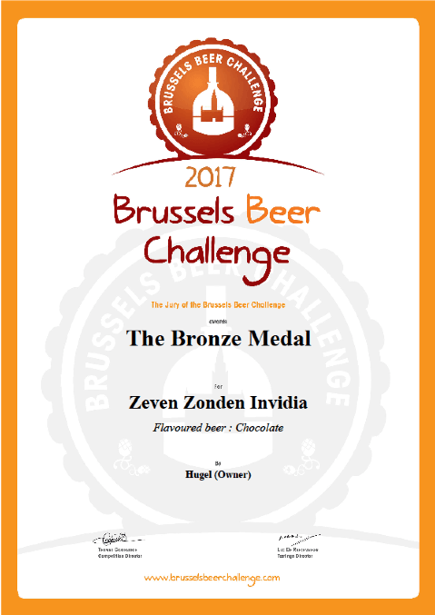 Brussels Beer Challenge 2017 - Bronze - The Brew Society Brouwerij van eigen bieren en bieren voor derden