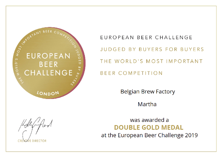 European beer challenge - The brew society Award won by The brew society at Kortrijk